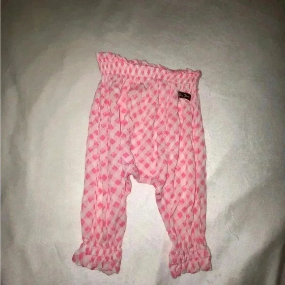 Matilda Jane 6-12 months Baby Girl Pink and White Gauze Checkered Pants - Picture 1 of 4